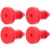 DEEPCRAFF 4 Pezzi Tappo di Scarico in Silicone Rosso, Inserto Antiriflusso | Ricambio per Fori di Scolo, Adatto a Molte Canoe e Barche, Rimozione Facile, Tenuta Contro L'acqua