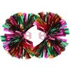 ULTECHNOVO 2 Pezzi Pompon da Cheerleading Metallici con Manico in Plastica | Finitura Lucida a Fili Metallici, Manici a Tromba alle Due Estremità, per Gare Scolastiche e Squadre