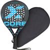 PEERA Racchetta da padel in fibra di carbonio con schiuma EVA Ultra Softa - Racchetta leggera con impugnatura perforata - Racchetta da paddle in carbonio da 38 mm
