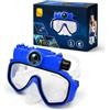 LICAEVEY Occhiali da Sub, Fotocamera 2K, Impermeabile Fino a 15 Metri, | **Traduzione:** Snorkeling, Vetro Temperato, Gonna in Silicone, Corpo in ABS, Grandangolo, Compatibilità con App, Tipo C,