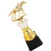 GALPADA Coppa Premio Ippica Cavallo Oro Plastica con Base Nera | Statuetta 3d con Area Targa, Base Rinforzata Lucida, per Club Equestri e Cerimonie Scolastiche