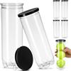 RUNROTOO 6 Pezzi Contenitore Trasparente con Coperchio Nero | Tubo in Pvc, per Organizzare e Proteggere le Palline, Uso in Club e Palestra