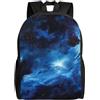 Tamiger Blue Galaxy Print Double Shoulder Zaino Camping Bag | Zaino da viaggio leggero unisex per uso quotidiano, lavoro, viaggi di lavoro, sport, adatto sia