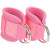 JEWEDECO Cavigliere per Fitness Attacco Sicuro, Accessorio Rosa in Cotone | Allenamento a Casa e Yoga, Compatibili Moschettoni e Bande Elastiche, Superficie Liscia