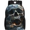 Tamiger Horror Ghost Skull Stampa Doppia Spalla Zaino Camping Bag | Zaino da viaggio leggero unisex per uso quotidiano, lavoro, viaggi di lavoro, sport, adatto sia