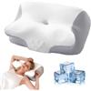 LOVPIS Cuscino Cervicale per Dormire, Cuscino Ergonomico in Memory Foam | 62x43.5x12/14cm Cuscino a Farfalla, Cuscino Ergonomico per Supporto al Collo Ideale per ogni Posizione del Sonno