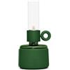 Fatboy Flamtastique XS - Lampada a olio, moderna lanterna a olio con vetro, lanterne temporali con rivestimento in silicone opaco, lampada da tavolo, colore verde