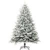 Generic Albero di Natale artificiale con fiocchi di neve, 150 cm PVC e PE verde | Rami regolabili, supporto in acciaio incluso, design realistico, riutilizzabile ogni anno