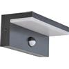 Generico UNIVERSO APPLIQUE LAMPADA LED DA MURO 10W WALL LIGHT SMD DA ESTERNO IP54 CON SENSORE PIR DI MOVIMENTO 1000 LUMEN COLORE NERO - 3000K 4000K 6500K (BIANCO FREDDO)