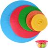 Syncharm 5 Coperchi in Silicone Universale, 10/12/15/20/26cm, Riutilizzabile | Coperchio Microonde Estensibile per Alimenti Padelle Piatti Pentole Tazze Ciotole, Ermetici, Lavabili, Resistenti al Calore