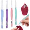 Caldamn Set di 4 uncini grandi (8-15 mm), con impugnatura in gomma per lavorare a maglia maglioni e sciarpe, professionisti, set ergonomico in plastica, impugnatura comoda