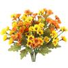 CEWUDA 4 Pezzi Fiori Autunnali Artificiali Margherita Fiori Finti Decorazioni | Mazzi di Fiori Artificiali Fiori Finte di Seta per Decorazioni Autunnali Cimitero Esterna Interni Casa Patio Cortile Feste