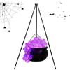 Generico Set Di Calderone Gorgogliante Di Halloween - Grande Calderone Della Strega Con Effetto Fumo Luminoso, Set Di Calderone Gorgogliante, Treppiede Con Decorazioni Per Calderone Squisito Bollitore