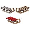 Dekohelden24 Slitte decorative in legno, set da 6 pezzi, lunghezza x larghezza x altezza: 8 x 4 x 3 cm