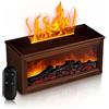 AESHORY Diffusore di Oli Essenziali Camino, Diffusore di Aromi Fiamma con Telecomando e Porta USB Type C per la Ricarica, Umidificatore Ambiente per Aromaterapia Elettrico, 4 Timer e 7 Colori LED