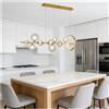 MIRVESTO Lampada Moderna A LED, Lampadario A Sospensione con Sfera di Vetro per Tavolo da Pranzo, Paralume A Bolle Regolabile in Altezza, Lampadina G9, Nero,d'oro,120x30cm