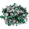 Brillabenny - Strass Termoadesivi per Tessuti, Scarpe e Decorazioni Fai da Te, 1000 Cristalli Hotfix in Dimensioni da 2mm/3mm/4mm/5mm/6mm (Verde Scuro)