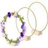 LNSYSNS Set di 3 Cerchi per Confetti Bomboniere con Supporto in Legno (20 cm) Cerchio Struttura, Anello Metallico per Ghirlande di Fiori Secchi, Decorazioni Fai da Te e Decorazioni Murali