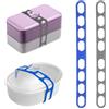 Sweetfularyeen 2 nastri di fissaggio in silicone lunghi 53 cm, robusti, resistenti agli strappi, resistenti al calore e durevoli, riutilizzabili, adatti per vasi di medie e grandi dimensioni (grigio + blu) (grigio+