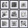 HBselect Cornice 30x30 cm, Set di 9 Portafoto Nero, 30x30 Cornice | Cornici in Legno per Foto, Immagini, Poster