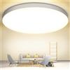 papasbox Lampada da soffitto a LED, 60 W, 50 cm, piatta, rotonda, 3000 K, bianco caldo, super luminosa, ultra sottile, 25 mm, pannello luminoso per soggiorno, camera da letto, cucina, corridoio