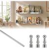 Generic Ringhiera per Mensole in Alluminio con Barra Antiribaltamento 20-137cm | Protezioni per Ripiani, Cucina, Vetrine, Nero/Oro/Argento, Sponde di sicurezza(Style-b-Silver,28in/71.1cm)