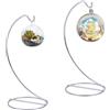 DUOHERESHUI Espositore Ornamentale, 2 Pezzi Palla Di Vetro Ornamenti Titolare Del , Per Appendere Palline Di Vetro, Piante Aeree, Terrario Per Natale,Matrimonio,Casa, Decorazioni Da Giardino (Argento, 23 Cm)