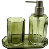 G.mütlich Set di accessori da bagno in vetro, dispenser di sapone | Set decorativo da bagno, 3 pezzi