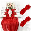 Songella Runner da Tavola in Garza Rustica Trasparente Runner da Tavola per Formaggio per Matrimoni Feste Addio al Nubilato 2 Pezzi 90 x 300 cm Rosso