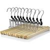 logei® 10 grucce in legno per pantaloni con inserto in feltro, lunghezza 25 cm