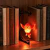 QUNZIDRESS Library Lantern Decorative Bookshelf Lighting, Metal Bookend Shelf Insert | Lampada da Comodino a Forma di Gufo con Mensola: supporto per libri in metallo con luce notturna, decorazione per casa