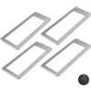 kalb Material für Möbel Kalb | TooFlatXL - Set di 1 - 4 luci LED da incasso con interruttore radio monoDot, 12 V 7 W, ultra piatte 4 mm, con campo di luce XL, 155 x 55 mm, plug & play con alimentatore in acciaio inox