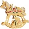 Krebs Glas Lauscha - Decorazione natalizia/decorazioni per albero di Natale - Gancio di Natale in metallo - Motivo: cavallo a dondolo - Dimensioni: circa 5,5 cm