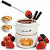 RICKMASK Set di pentole per fonduta di cioccolato, in ceramica, con 3 forchette e 2 piatti