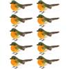 Ideen mit Herz Uccelli decorativi con piume | Uccelli decorativi | Cinciallegra | 2 cm x 6,5 cm x 3,8 cm | Uccellini colorati per la decorazione | Uccelli in miniatura | 10 pezzi