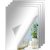 Haveneit 4 specchietti da incollare, 30 x 20 cm, autoadesivi, piastrelle a specchio in acrilico autoadesive, fai da te HD, adatti per bagno, camera da letto, spogliatoi, pareti