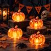 LGZIN 4 Pezzi Lanterne Halloween LED, Halloween Zucca Luminosa da Esterno Appendere, Lanterne Candela Hallowee-n, Hallowee-n Decorazioni Casa Interno Notturna