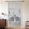 Alaoo 1 Tende 100x200cm Stringa Tende Brillantini Frangia Pannello, Argento | Tenda Decorativa a Fili con Perle, Tenda Divisoria Interna, Adatto per Porte, Ingressi, Finestre e Decorazioni per la Casa