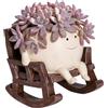 Yuqilin Resina Vaso Fiori Beige per Piantare Piante Verdi (Sedia) | Base Stabile Vaso con Fori di Drenaggio Vasi per Piante da Interno per Scrivania e Decorazione del Davanzale