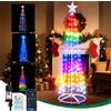 Aigostar 180CM Luci Albero di Natale LED Smart con Stelle, 165 RGBIC LED | Controllo Segmenti DIY Colore, APP e Telecomando, Music Sync, 39 Effetti Dinamici, IP44 Impermeabile per Interno, Esterno