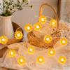 Auzlya Catena luminosa a forma di girasole, 2 m, 20 LED, funzionamento a batteria | Ghirlanda luminosa a forma di girasole artificiale, per primavera, San Valentino, giardino, matrimonio, festa
