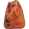 Todikaper Mini portamonete vintage in pelle con coulisse, porta carte di credito, portachiavi, borsa portaoggetti per il trasporto quotidiano, Marrone