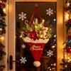 Generic Cappello di Babbo Natale da appendere con scintillante cappello di Babbo Natale con festivo per porte e pareti (rosso, 55 cm)