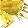 WKXFJJWZC 10 metri (10,8 yard) Cerniera in nylon da 5 # con 20 cursori per cucito fai da te, accessori per abbigliamento (20 colori) (giallo)