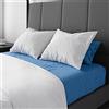 COGAL® - Lenzuolo Sotto con Angoli MATRIMONIALE - 160/180 x 200 x 28 cm - Disponibile in Vari Colori, Materiale 100% Cotone - Made in Italy - BLU FUMO