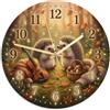 Generic Orologio da parete con ricci, fantasia rustica con cestino di violino autunnale, orologio da parete silenzioso per garage, sala giochi e decorazione per esterni, 30 x 29 cm