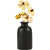 VANTOBEST Piccolo vaso rotondo in ceramica per fiori secchi, bohémien, stile minimalista, decorazione per la casa, per fiori secchi, piante (nero)