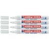 Edding 4095 - Confezione da 4 pennarelli a gesso, 2-3 mm, colore: Bianco