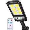 MOKEKA Lampione Solare LED Esterno, Faro Stradale con Pannello Solare, Sensore Crepuscolare e di Movimento, 3 Modalità, Luce Fredda 6500K, IP65 Impermeabile, Ideale per Giardino, Terrazzo (Pacco da 1)