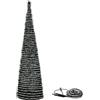 Generico Albero di Natale Slim Richiudibile Pop-UP 90 cm VERDE INNEVATO con Base a Croce in Metallo Decorazioni Natalizie Ø 30cm conico
